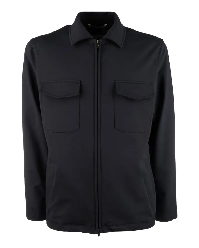 KIRED pocket-detail zip-up shirt jacket - Blau Blau