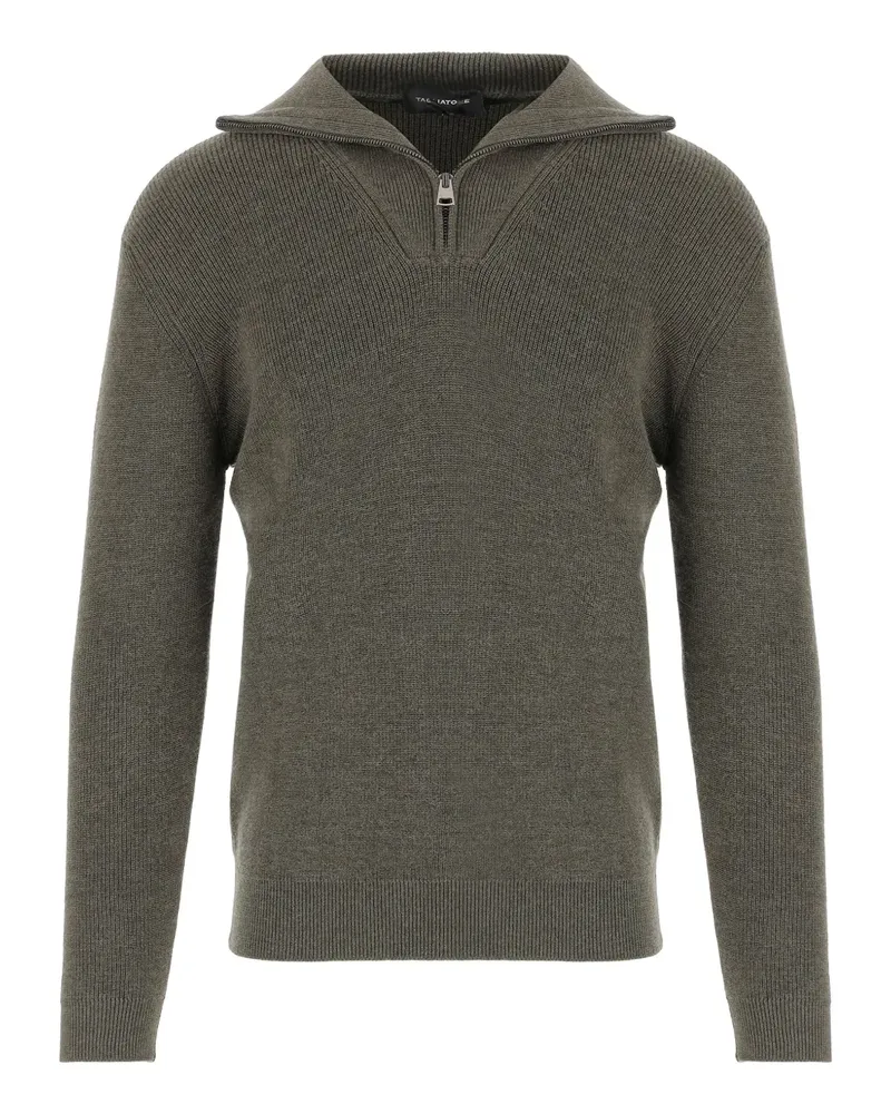 Tagliatore Gerippter Pullover mit Reißverschluss - Grün Grün
