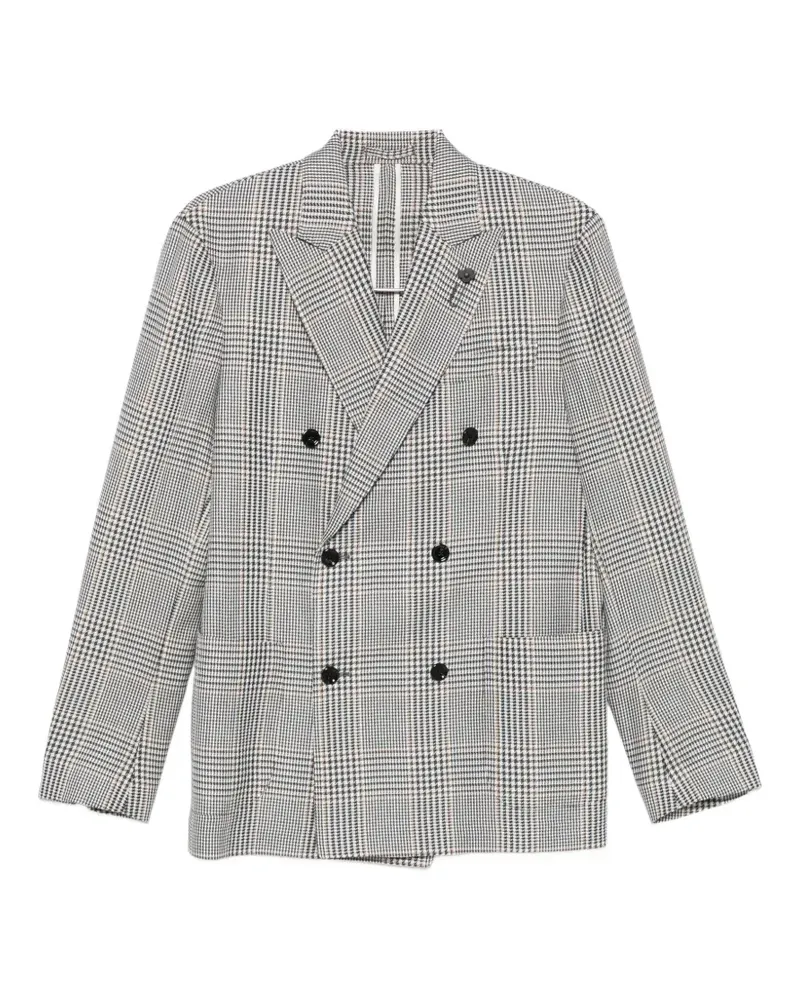 LARDINI double-breasted checked blazer - Braun Braun