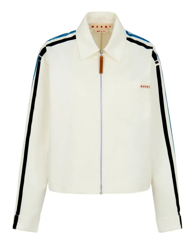 Marni Gestreiftes Hemd mit Reißverschluss - Weiß Weiß