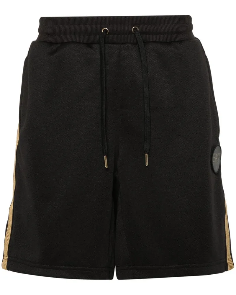 EA7 Shorts mit Logo-Patch - Schwarz Schwarz
