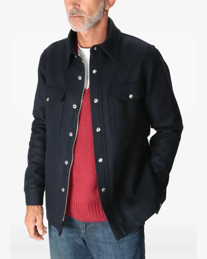 Department 5 Hemdjacke mit Logo-Patch - Blau Blau