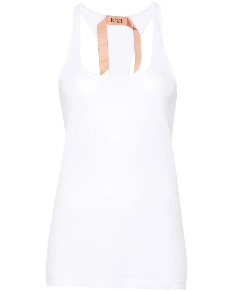 N° 21 Trägershirt mit Logo-Applikation - Weiß Weiß