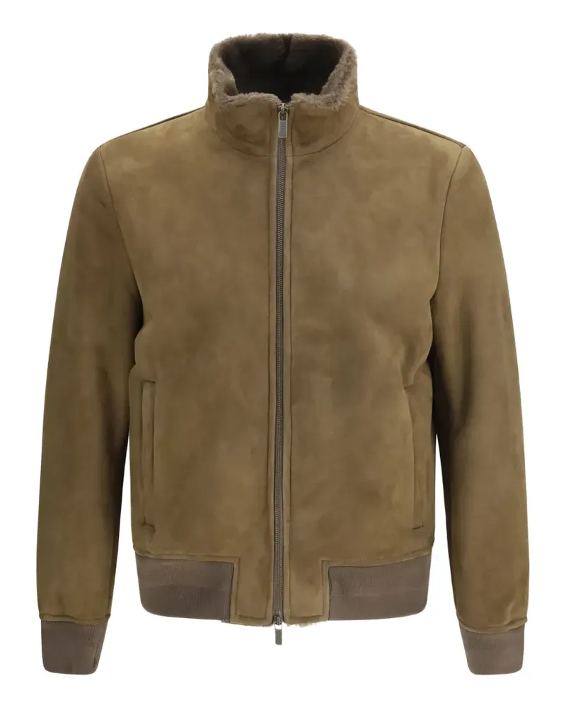 Salvatore Santoro high-neck suede jacket - Grün Grün