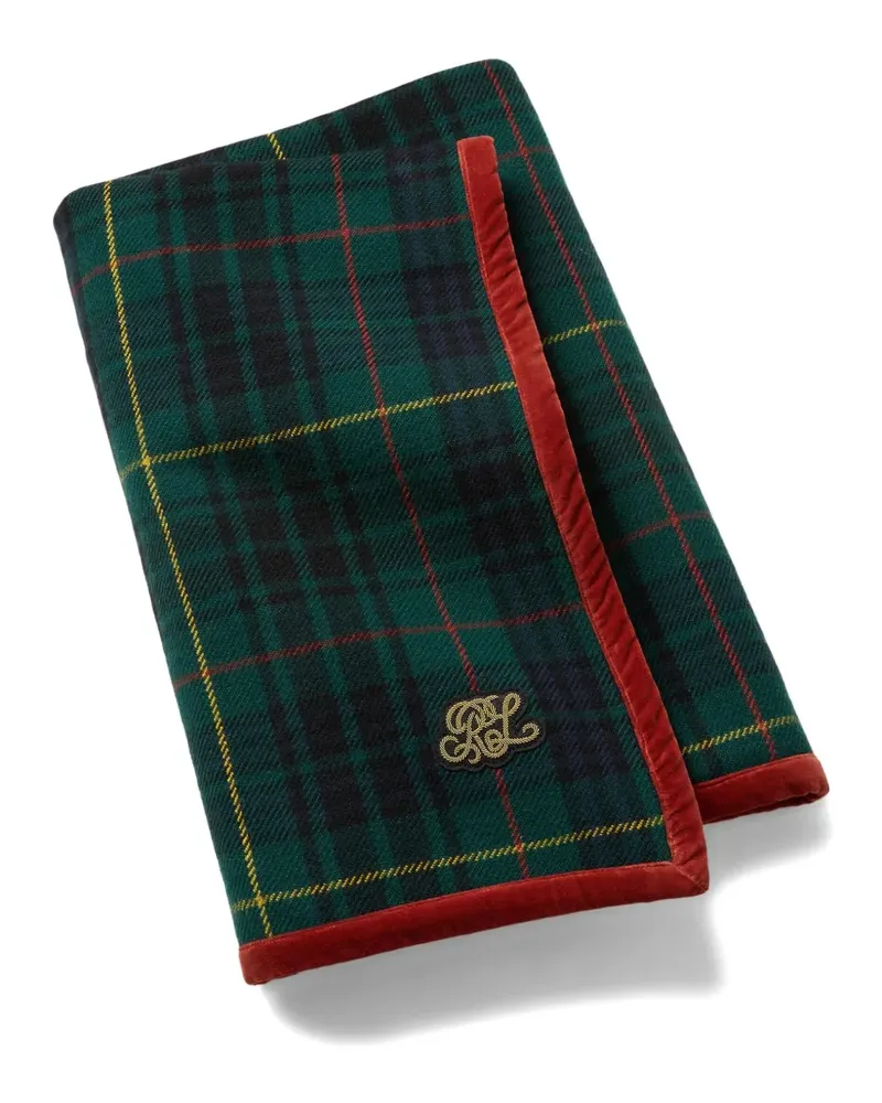 Ralph Lauren Home Karierte Everett Decke mit Samtbesatz - Blau Blau