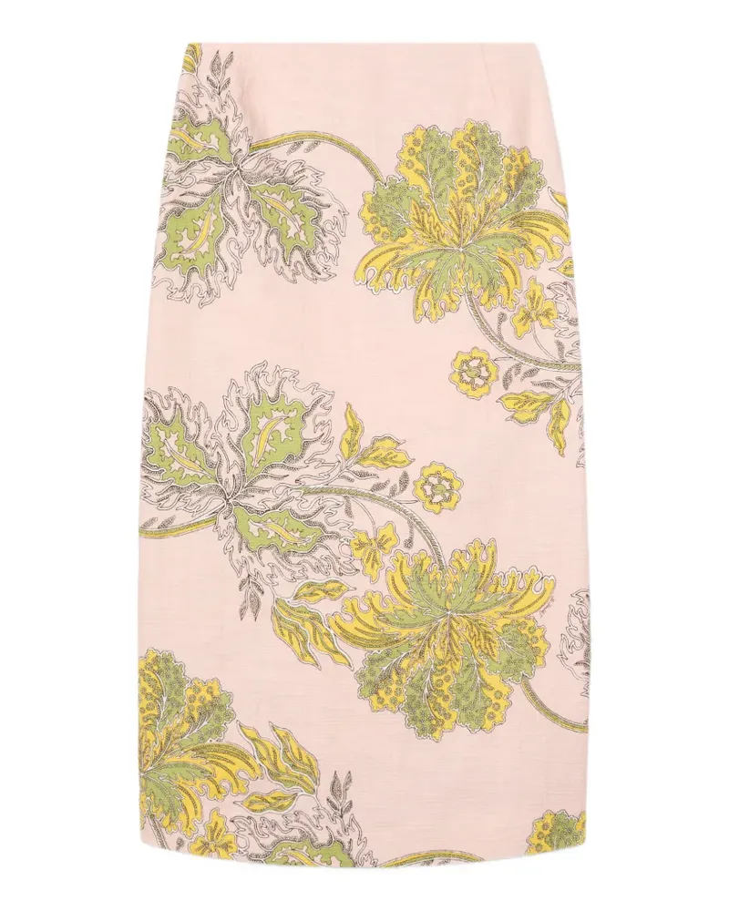 La DoubleJ Swathe pink in rustic cotton pencil skirt - Rosa Rosa
