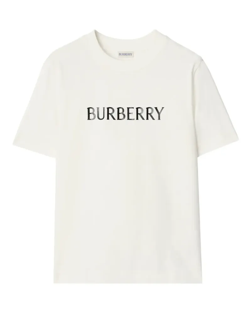 Burberry T-Shirt mit Logo - Weiß Weiß