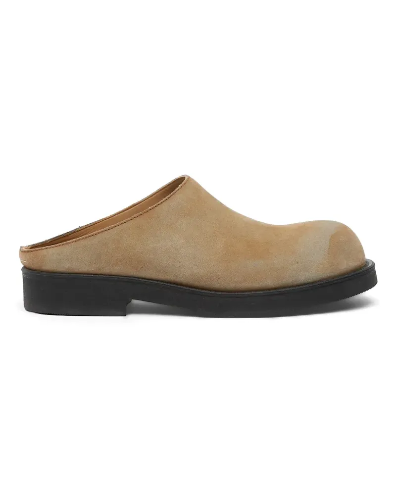 Maison Margiela Biker washed suede mules - Nude Nude