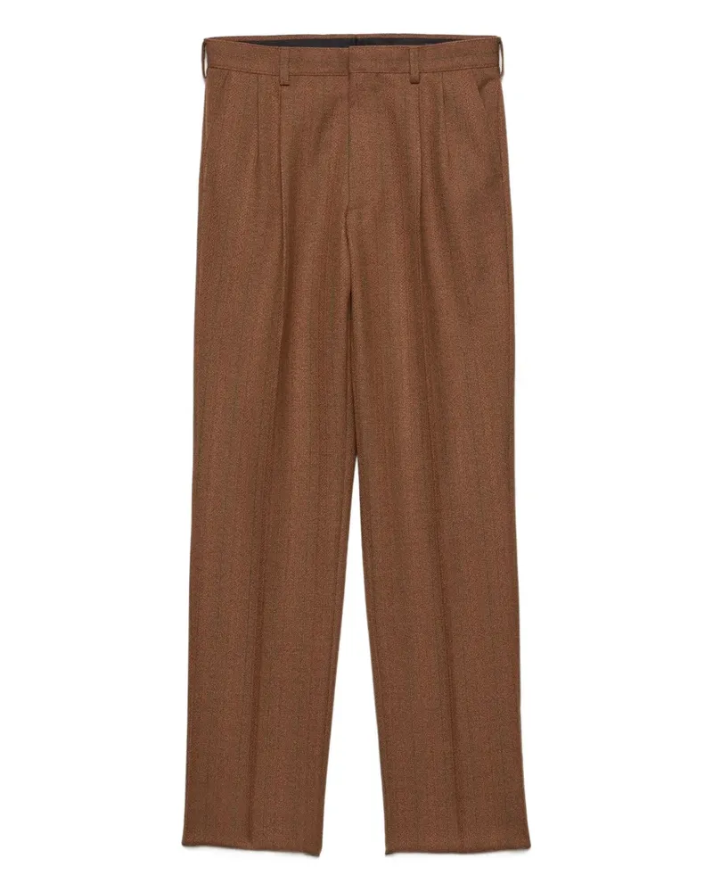 Prada Bundfaltenhose mit Nadelstreifen - Braun Braun
