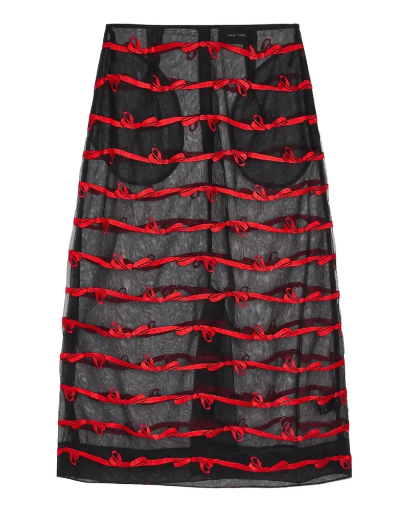Simone Rocha Tüll-Midirock mit Schleifendetail - Schwarz Schwarz