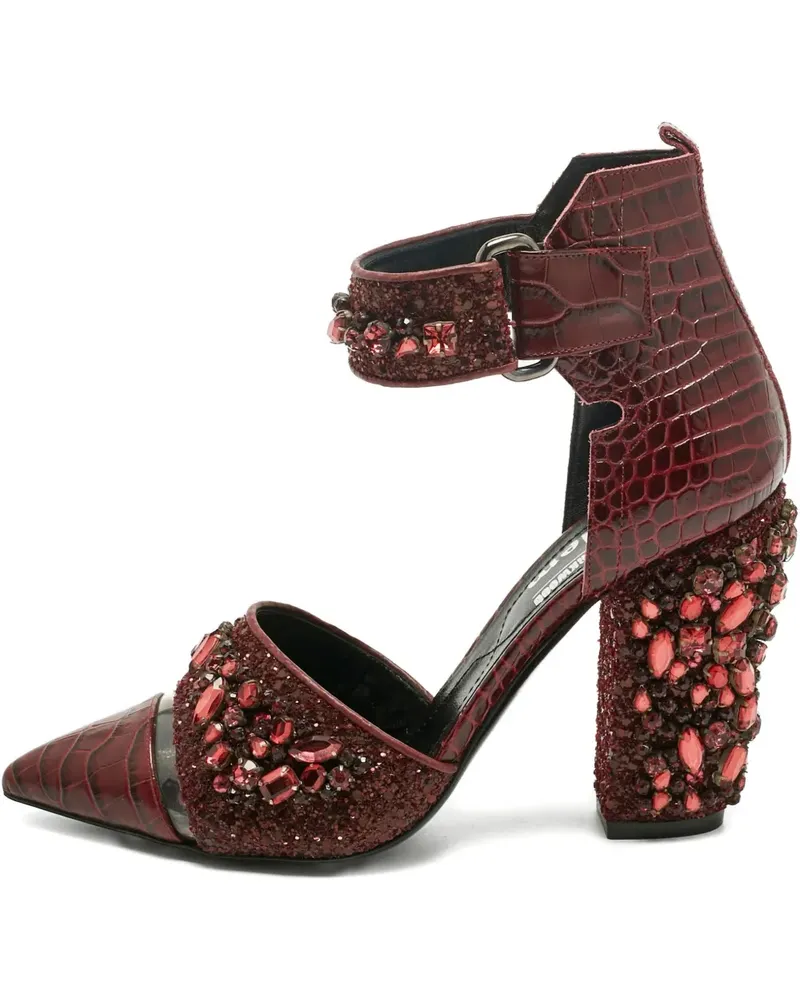 Nicholas Kirkwood croc-embossed crystal pumps - Rot Rot