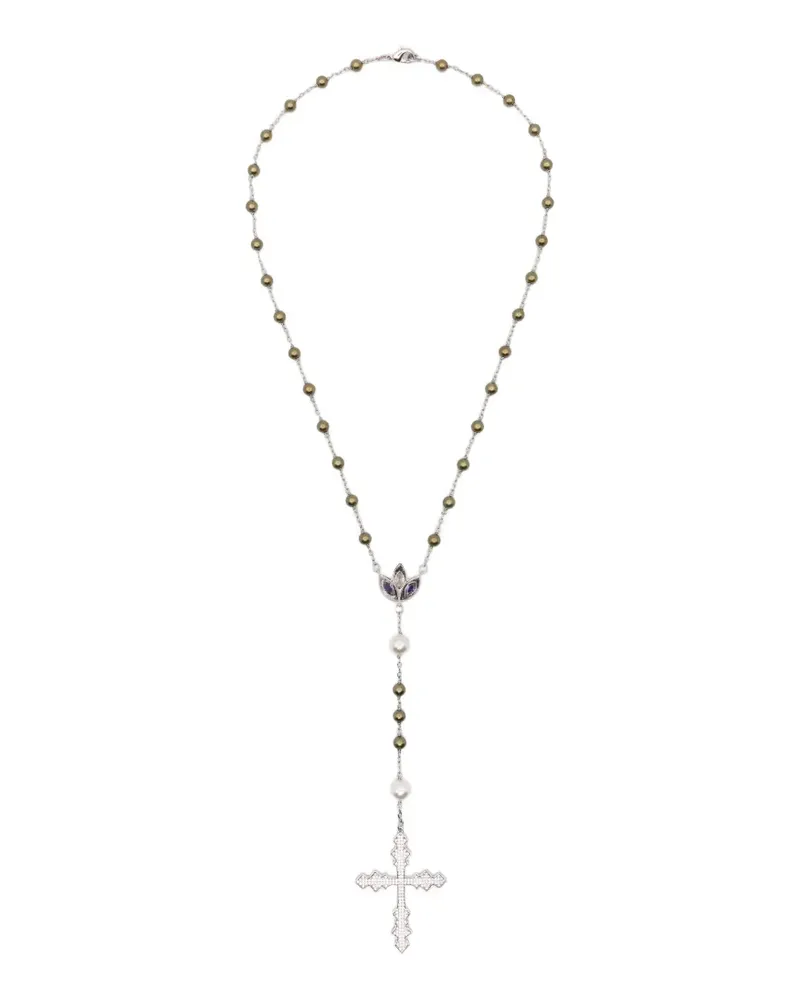 DARKAI beaded embellished-cross necklace - Silber Silber