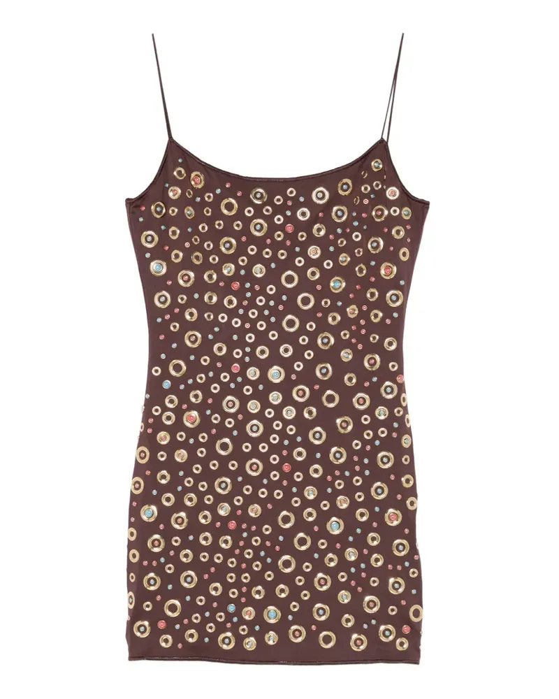 Oséree ring-embellishment mini dress - Braun Braun