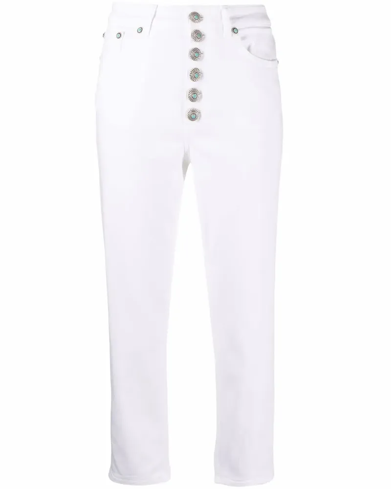Dondup Cropped-Hose mit Knopfverschluss - Weiß Weiß