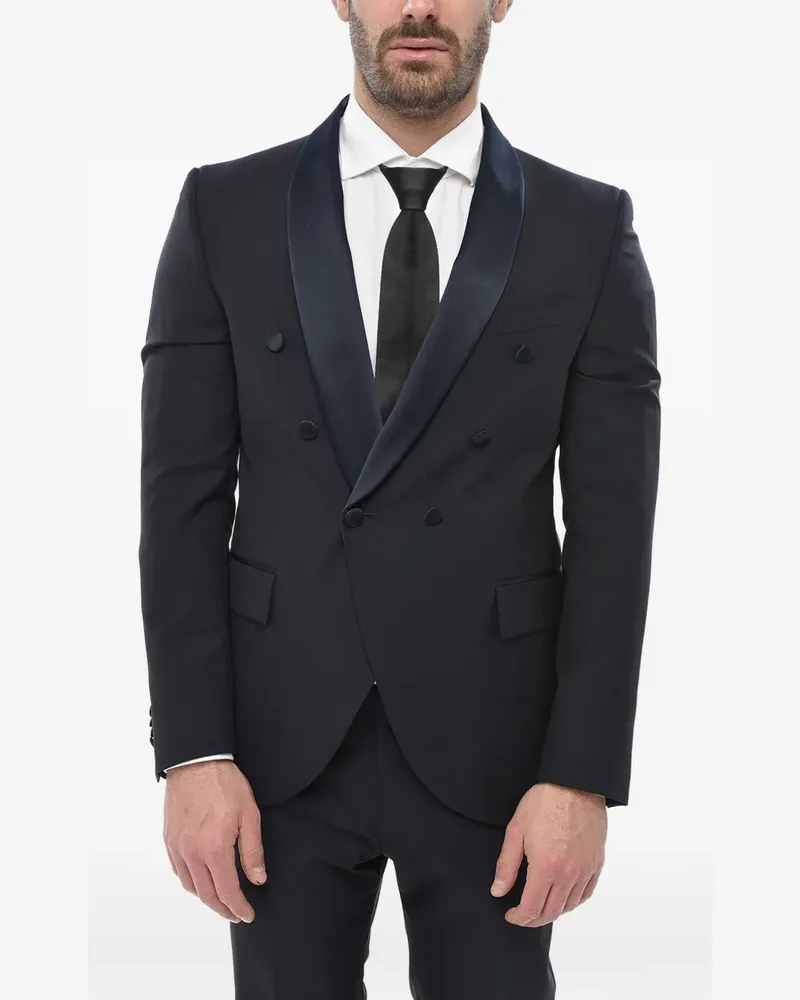 Corneliani double-breasted shawl-lapel suit - Blau Blau