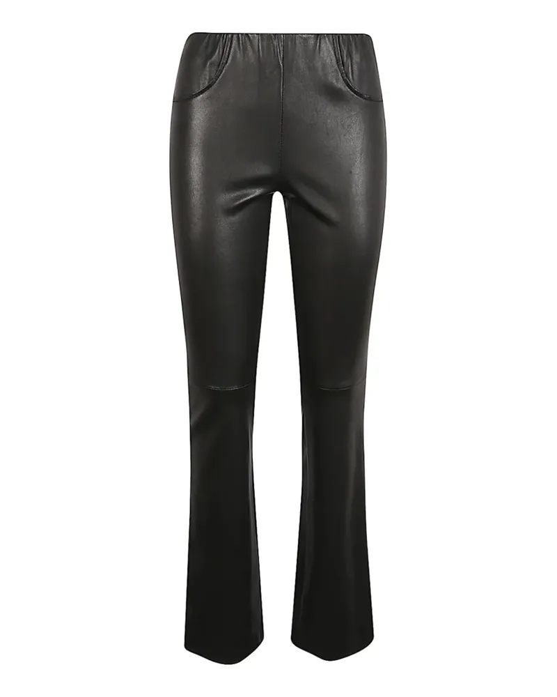 VIA MASINI 80 flared leather trousers - Schwarz Schwarz
