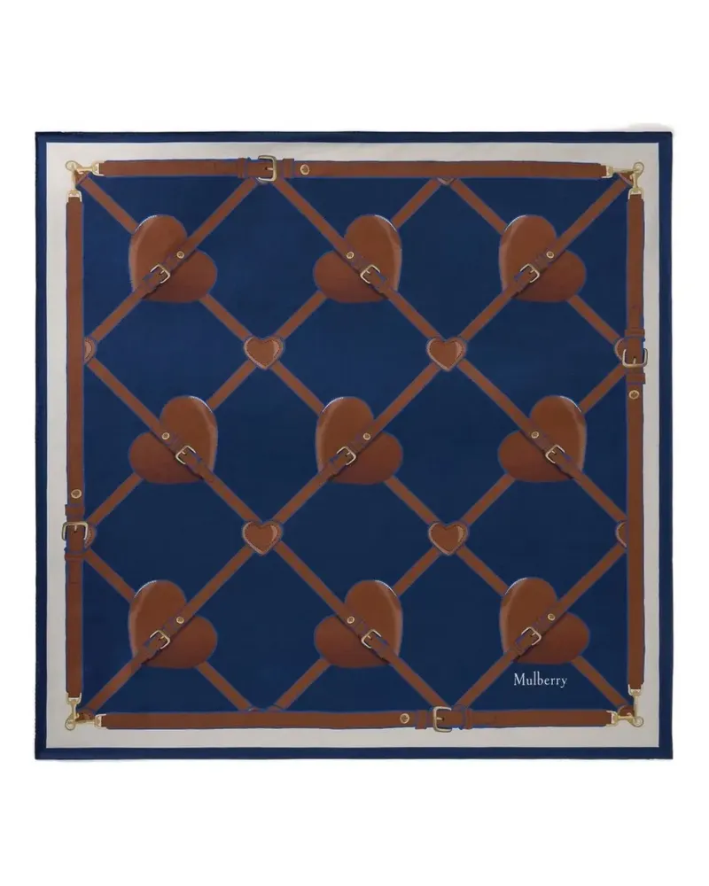 Mulberry Heart Pockets buckle-print scarf - Blau Blau