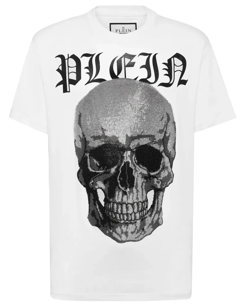Philipp Plein Crystals Skull T-Shirt - Weiß Weiß