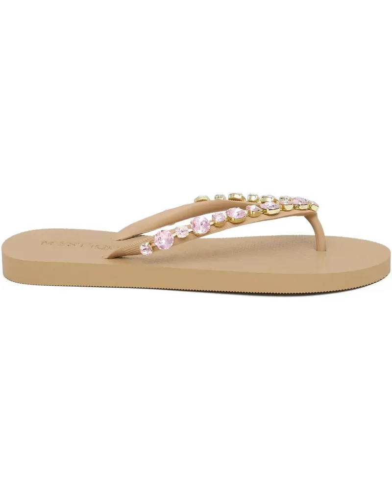 Mystique Blakely Flip-Flops mit Kristallen - Nude Nude