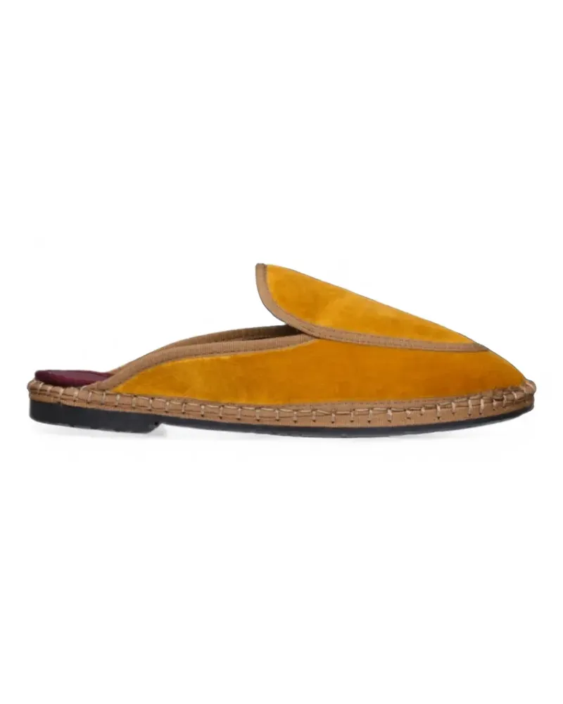 FLABELUS Flache Bruna Mules aus Samt - Gelb Gelb