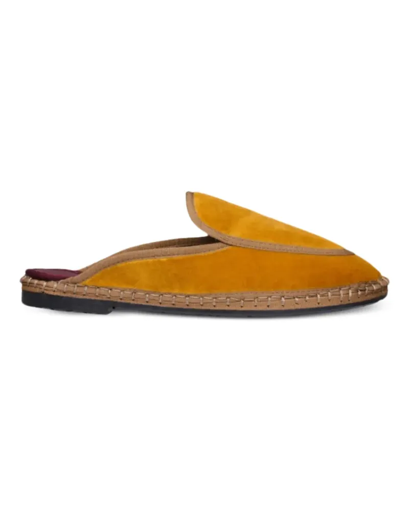 FLABELUS Flache Bruna Mules aus Samt - Gelb Gelb