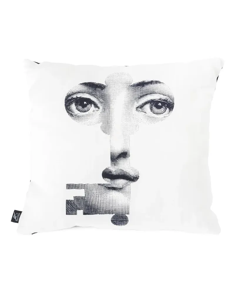 Fornasetti Chiave e Serratura graphic-print cushion - Weiß Weiß