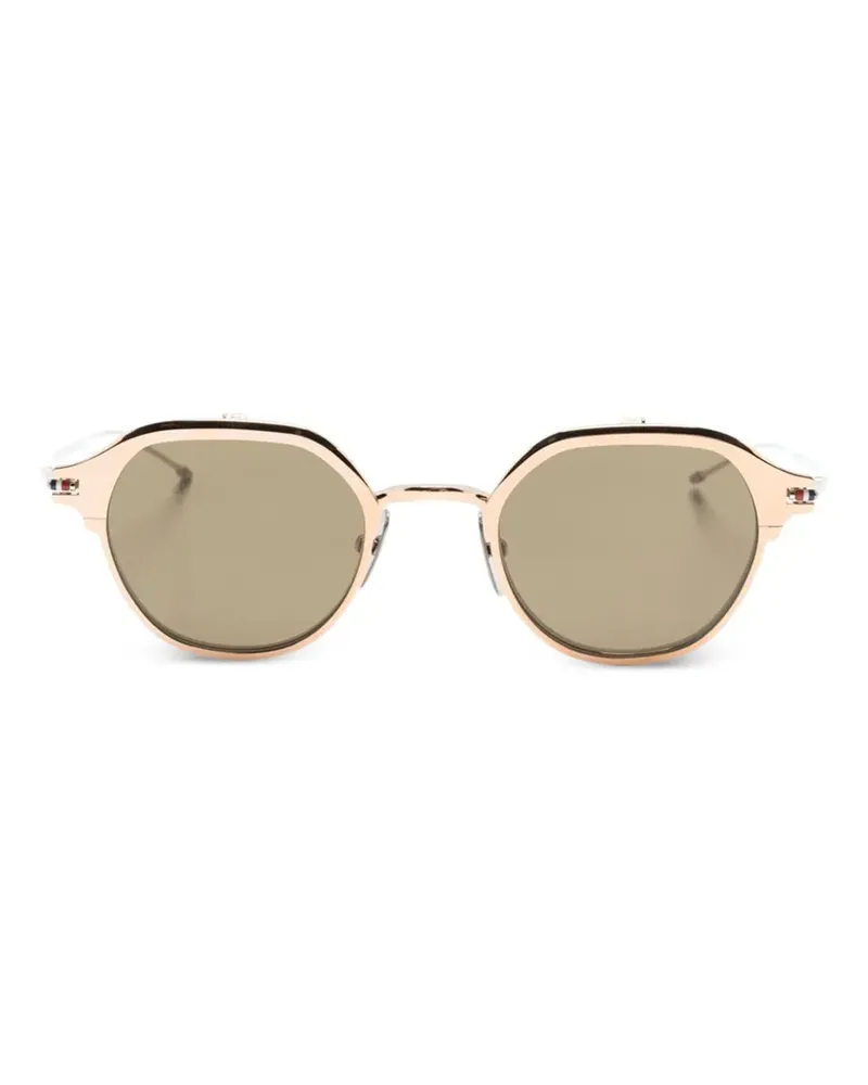 Thom Browne Clip-On-Brille mit rundem Gestell - Gold Gold