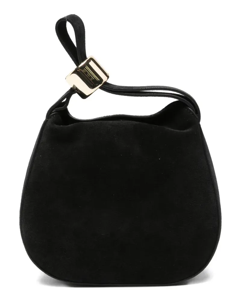 Semicouture mini Baily suede tote bag - Schwarz Schwarz