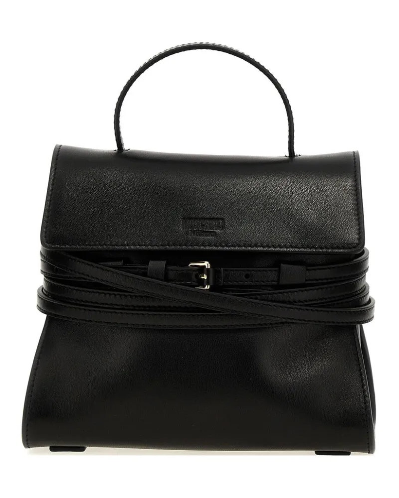 Moschino Kleine Tie Me Tote Bag - Schwarz Schwarz