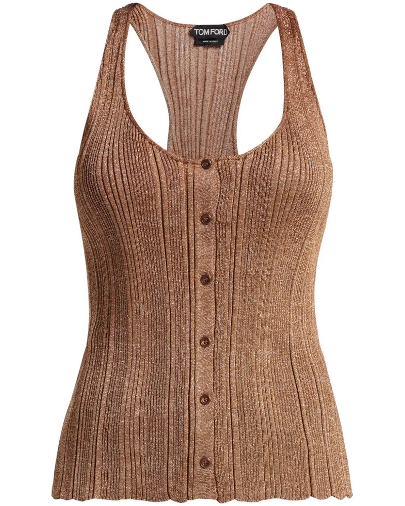 Tom Ford Geripptes Tanktop mit Lurex - Braun Braun