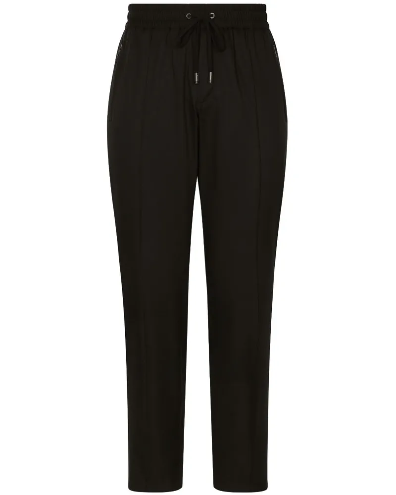 Dolce & Gabbana Jogginghose mit Logo-Schild - Schwarz Schwarz