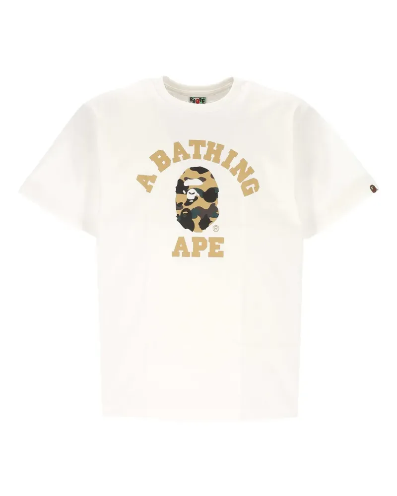 BAPE logo-print camouflage-pattern T-shirt - Weiß Weiß