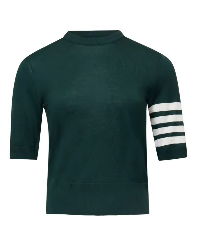 Thom Browne T-Shirt mit gestreiften Ärmeln - Grün Grün