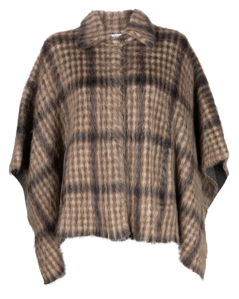 Brunello Cucinelli Karierter Poncho - Nude Nude