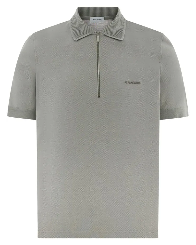 Ferragamo Poloshirt mit Logo-Stickerei Grau