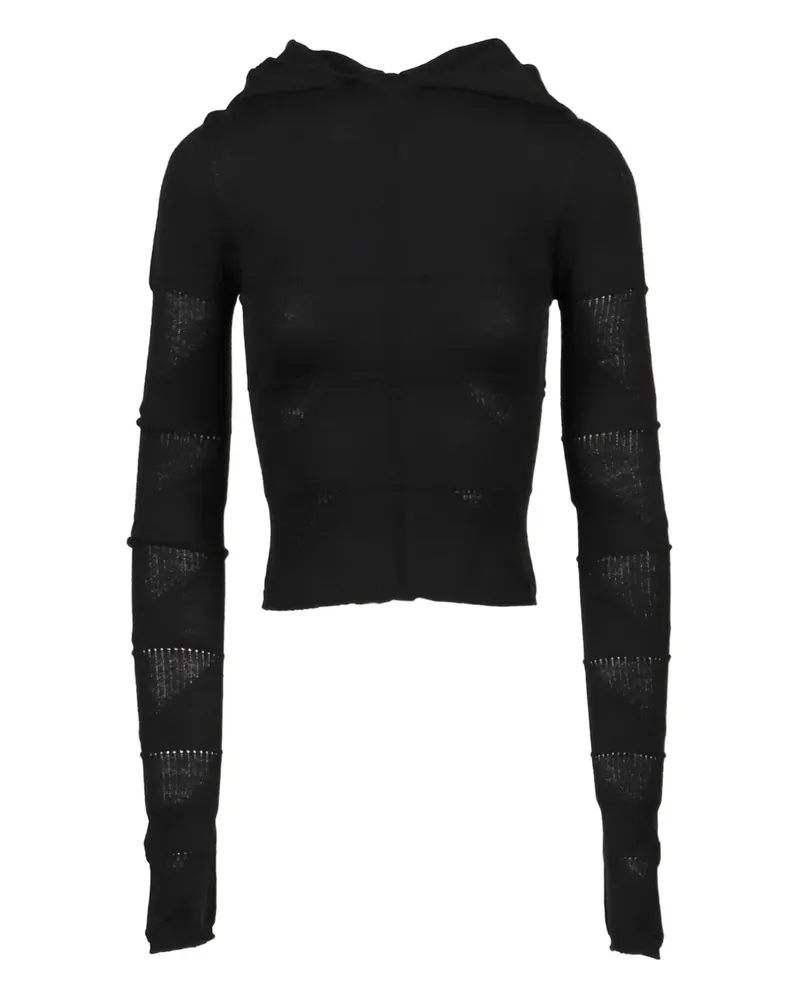 Rick Owens MAGLIA HOODED TOP - Schwarz Schwarz
