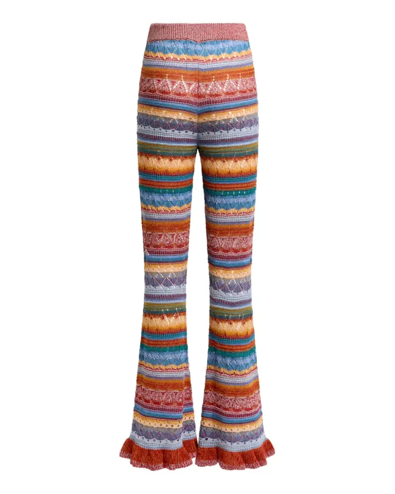 Etro striped cotton flared trousers - Rot Rot