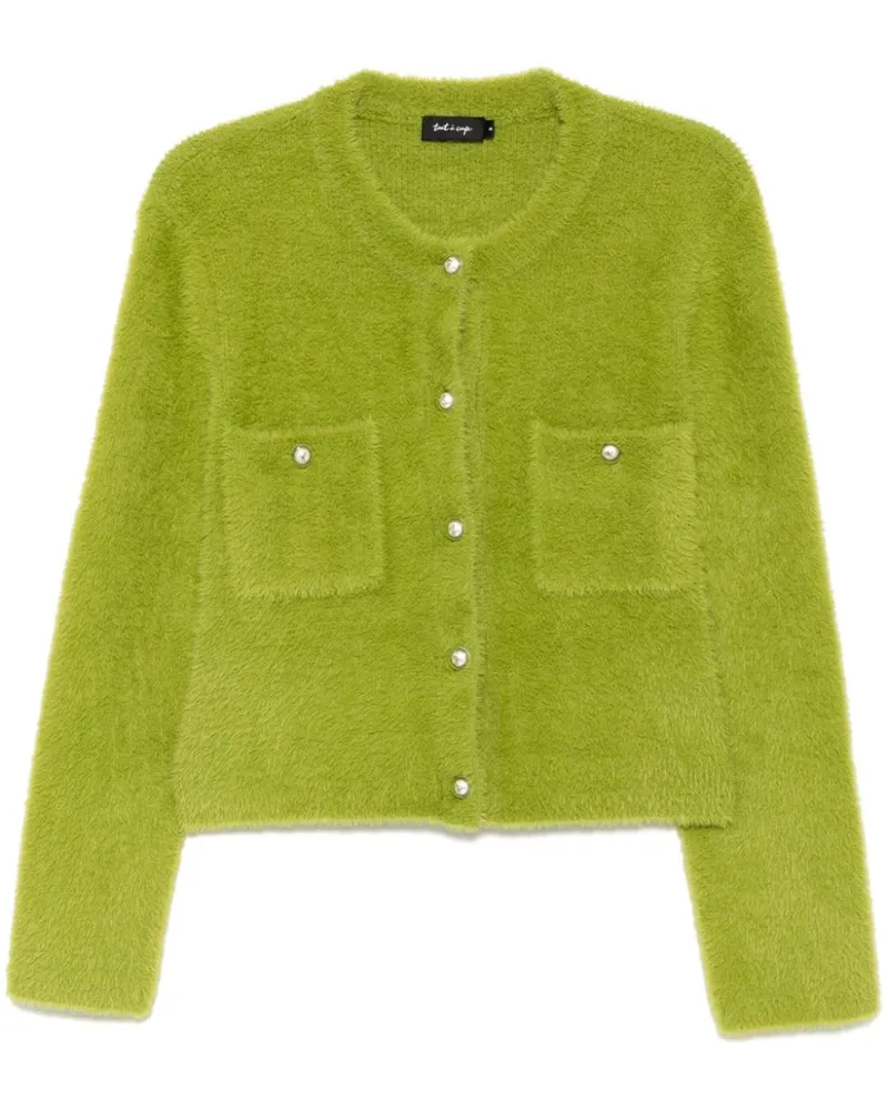 Tout a Coup Cardigan aus Faux Fur - Grün Grün