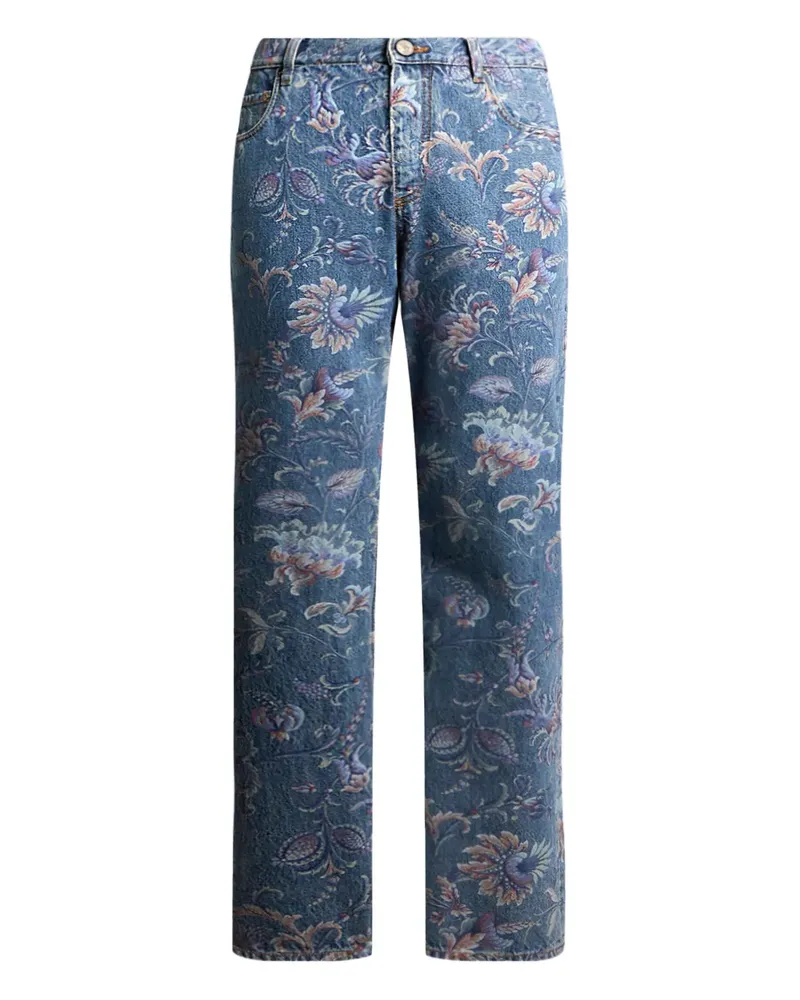 Etro floral-motif jeans - Blau Blau