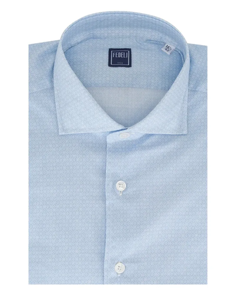Fedeli Hemd mit geometrischem Print - Blau Blau