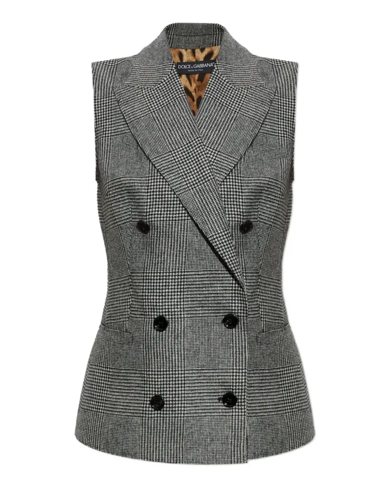 Dolce & Gabbana Weste aus kariertem Glen-Flanell - Grau Grau