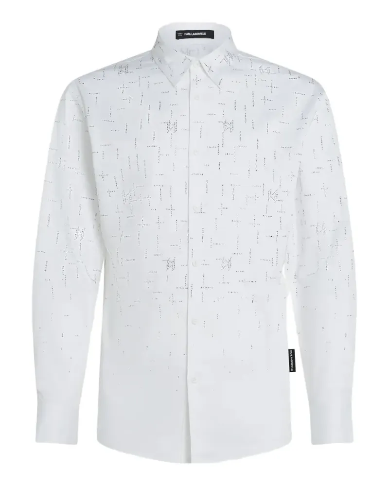 Karl Lagerfeld T-Shirt mit Strass-Monogramm - Weiß Weiß