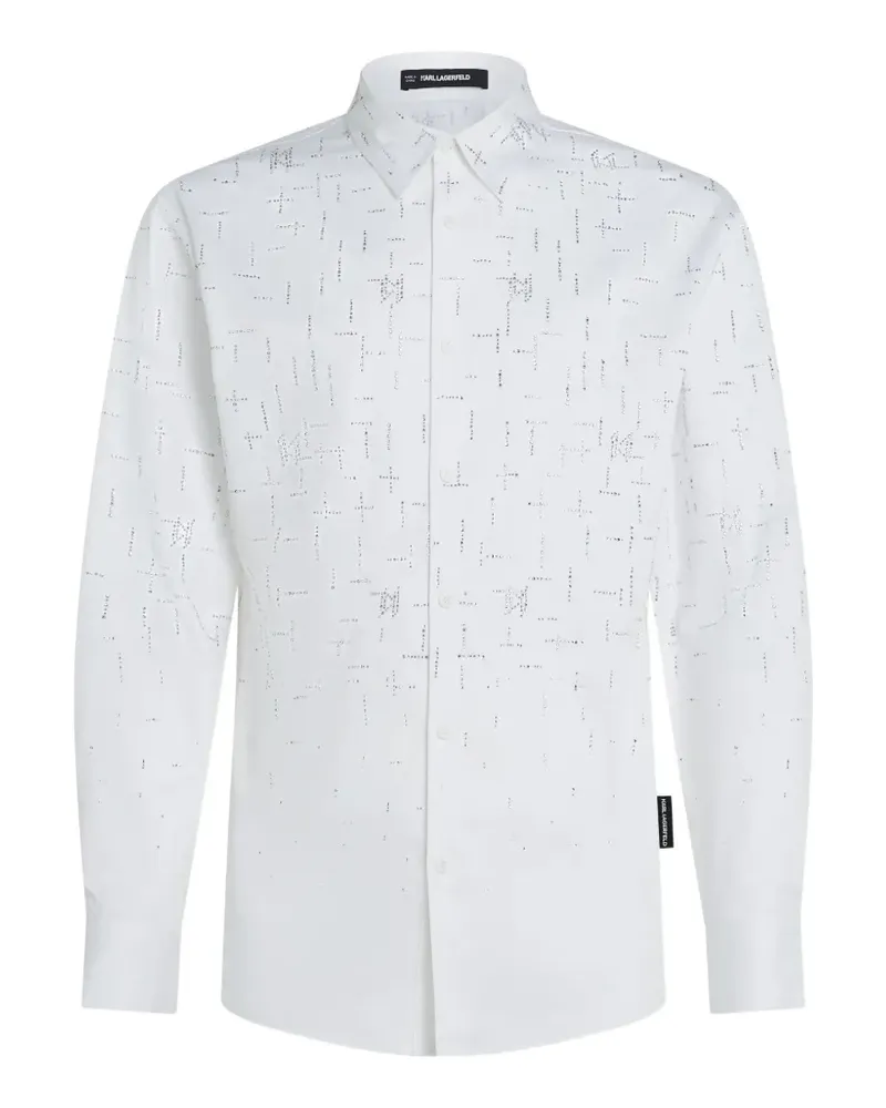 Karl Lagerfeld T-Shirt mit Strass-Monogramm - Weiß Weiß