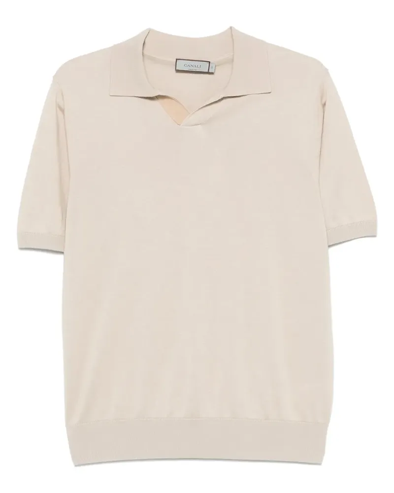 Canali Fein gestricktes T-Shirt - Nude Nude