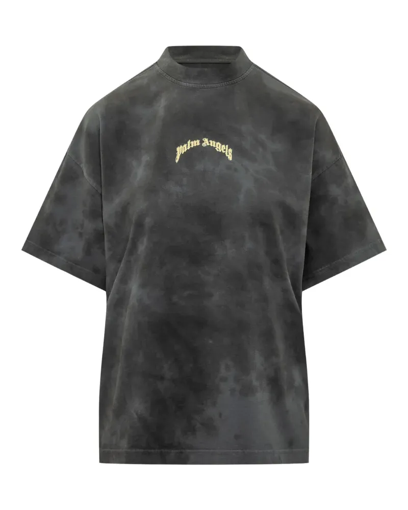 Palm Angels palm-print acid-wash T-shirt - Grau Grau