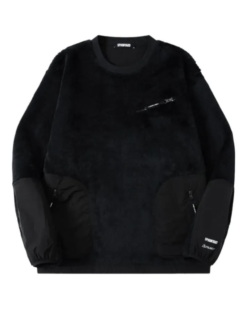 Spoonyard zip-pocket crew-neck sweatshirt - Schwarz Schwarz
