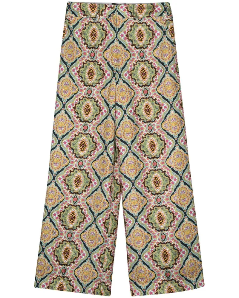 Etro Weite Hose mit Blumenmuster Gelb