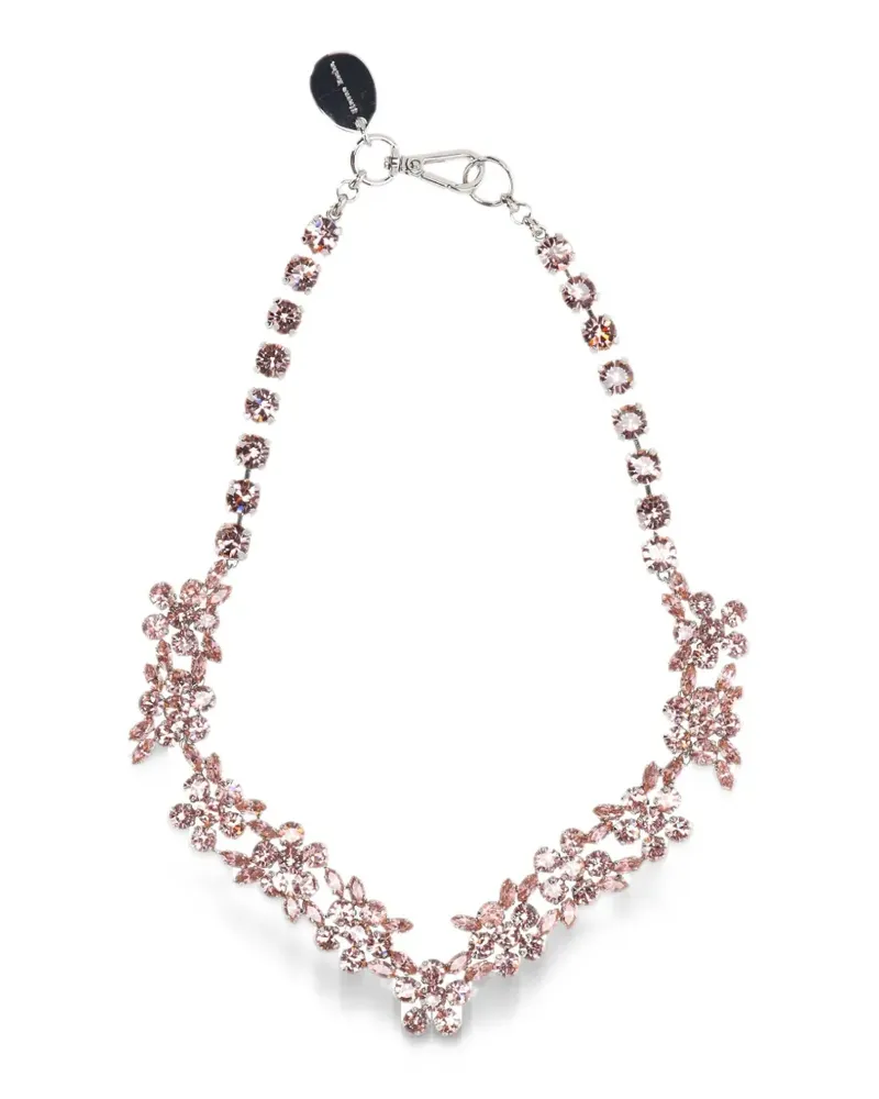 Simone Rocha crystal-embellished floral-motif necklace - Rosa Rosa