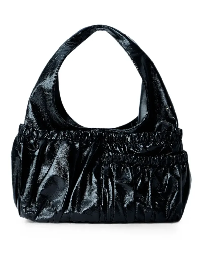 Marni gathered leather tote bag - Schwarz Schwarz