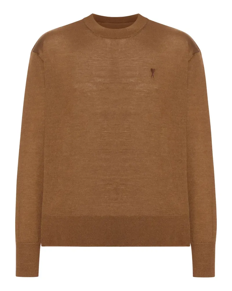 AMI Paris Pullover mit Stickerei - Braun Braun